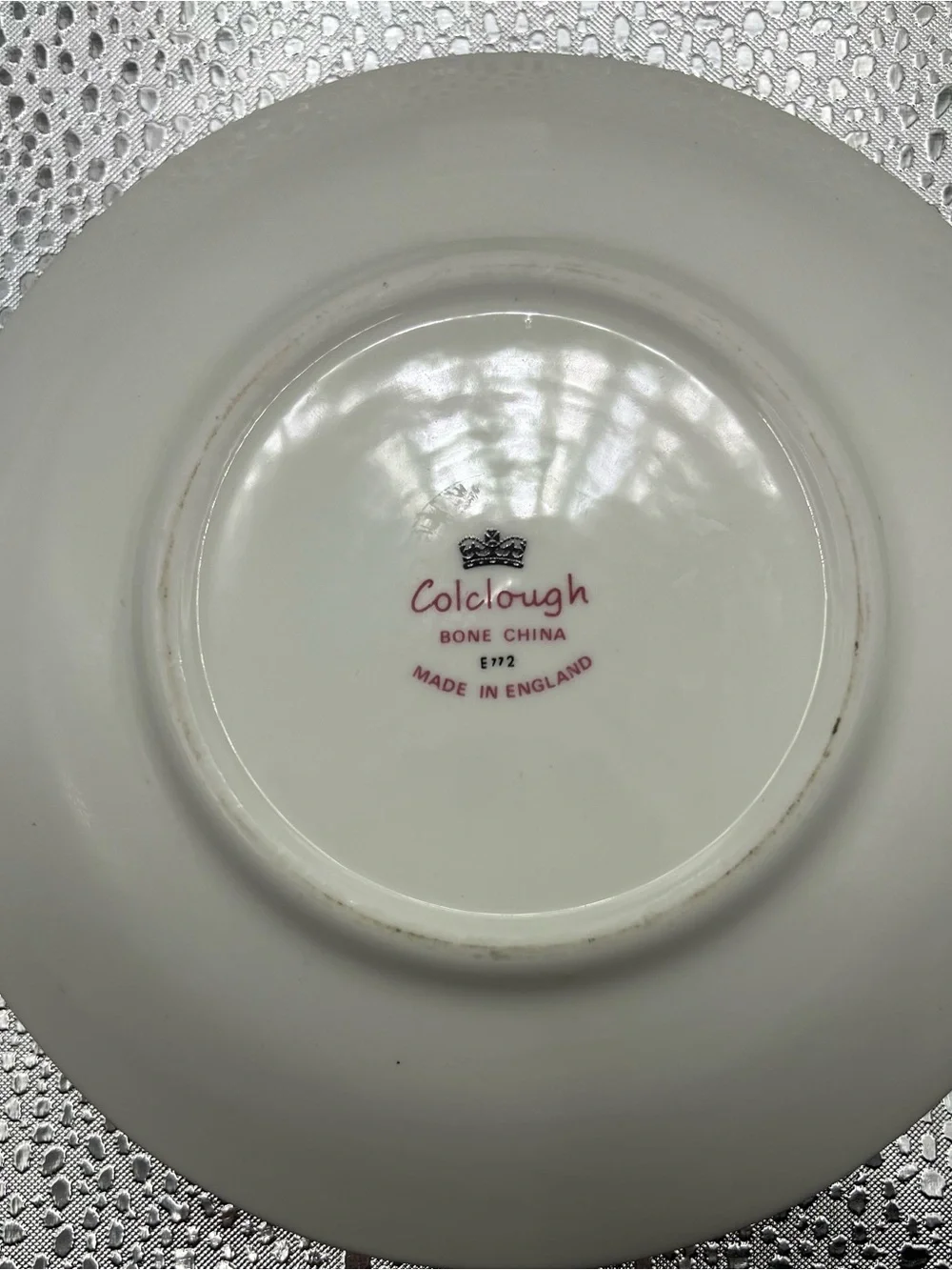 Colclough brand Bone China Teacup & Saucer in Blue Floral with Gold Trim E772